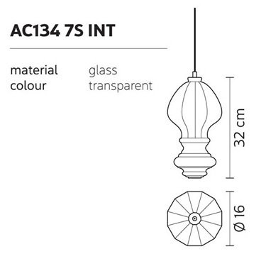 Стеклянный подвесной элемент Karman Ceraunavolta AC134 7S INT