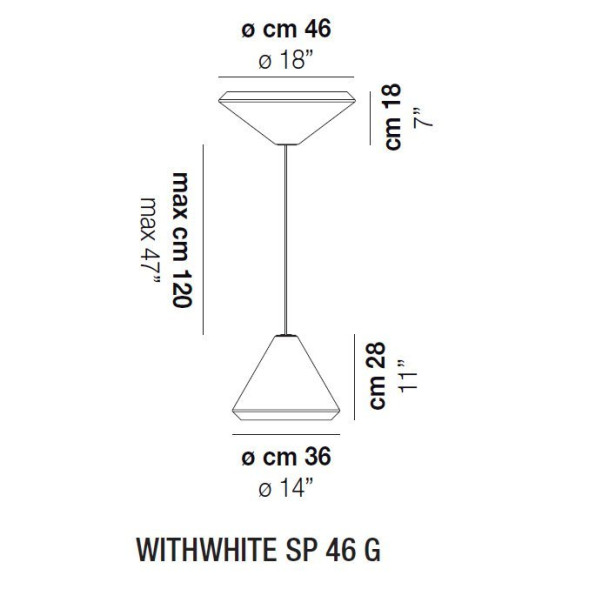 Подвесной светильник Vistosi WithWhite SP 46 G E27 BC BC