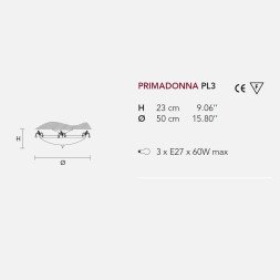Потолочный светильник Masiero Primadonna PL3 G03 Cut crystal
