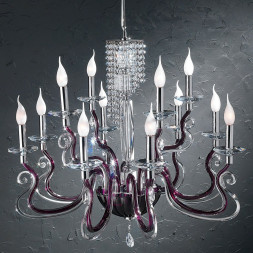 Люстра Euroluce Venice Superlux L8+4 silver ametist Scholer