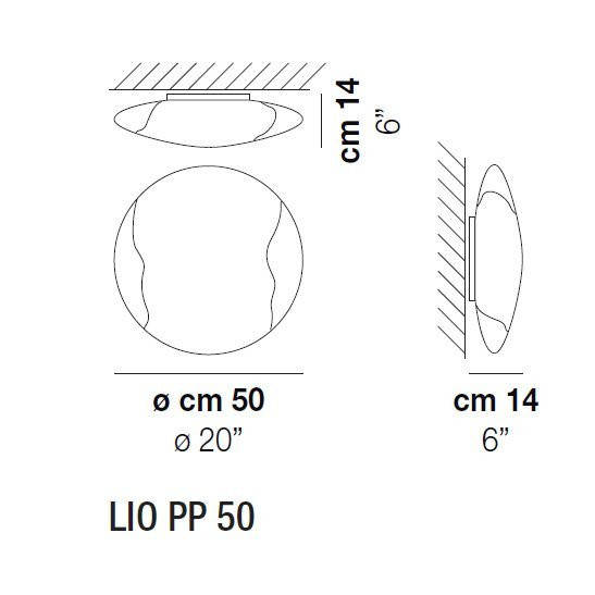 Потолочный светильник Vistosi Lio PP 50 E27 CR/BC BC