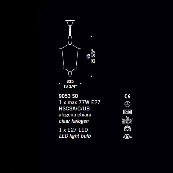 Подвесной светильник De Majo 9053 S0 090530S01