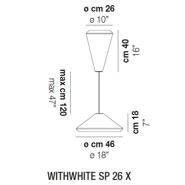 Подвесной светильник Vistosi WithWhite SP 26 X E27 BC BC