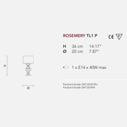Настольная лампа Masiero Rosemery TL1P /V13/ SAT/20/ECRU