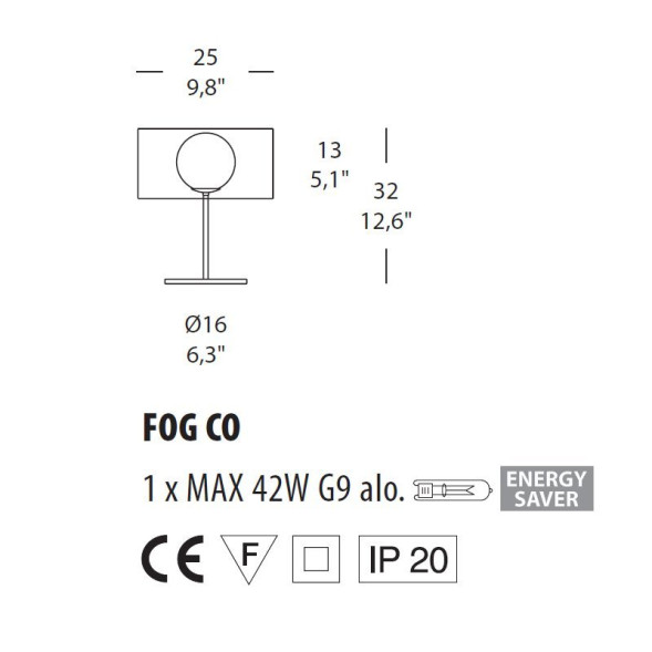 Настольная лампа Morosini Fog CO 0200CO08MKAL