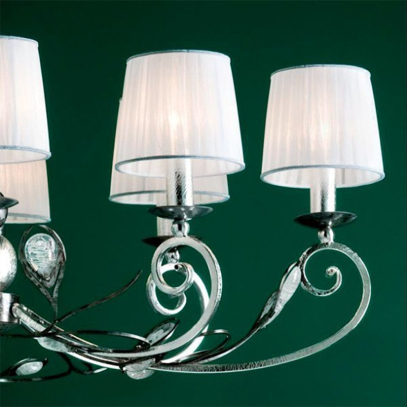 Люстра MM Lampadari Pavone 6920/8 Ovale V2556 With White Organza