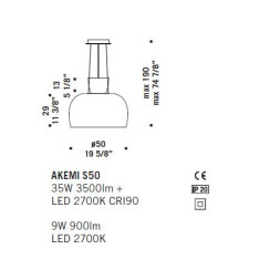 Подвесной светильник De Majo AKEMI S50 ED 0AKEM0S50