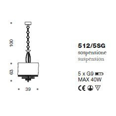 Подвесной светильник IDL Crystal blade 512/5SG Chrome