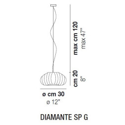 Подвесной светильник Vistosi Diamante SP G E27 CR NI
