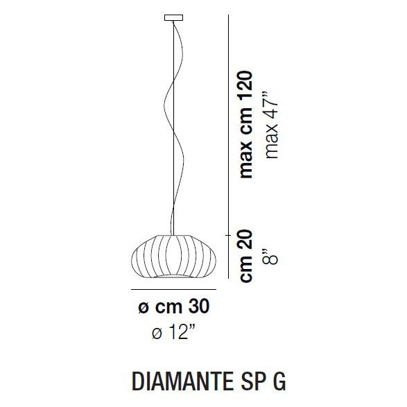 Подвесной светильник Vistosi Diamante SP G E27 CR NI