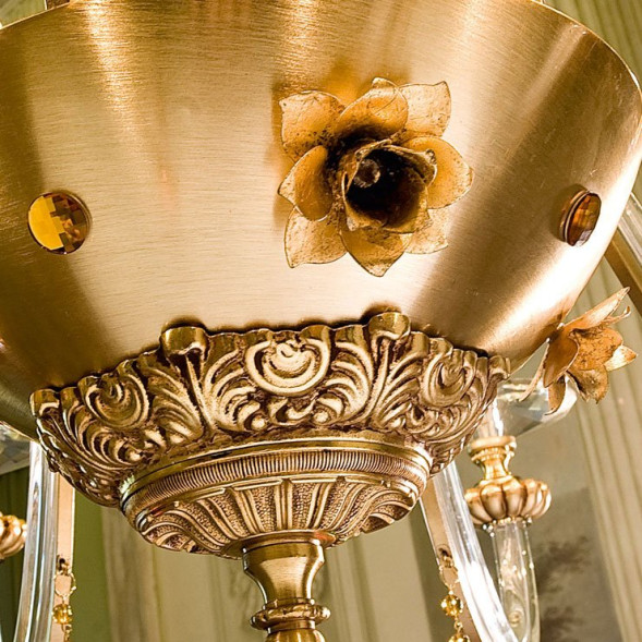 Люстра Euroluce Flora L6 gold Amber