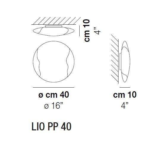 Потолочный светильник Vistosi Lio PP 40 E27 CR/BC BC