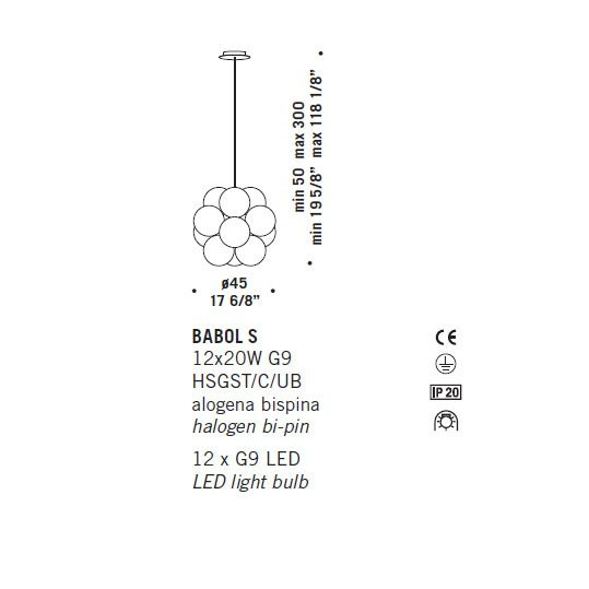 Подвесной светильник De Majo BABOL S 0BABO0S00