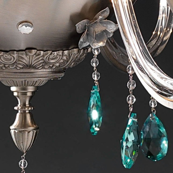 Люстра Euroluce Flora L8 silver Clear