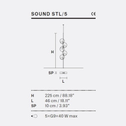 Торшер подвесной Masiero Sound SOUND STL5 G12