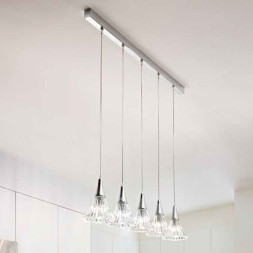 Подвесной светильник Renzo Del Ventisette Ohlala BIN14490/5 DEC. cromo CRISTALLO TRASPARENTE