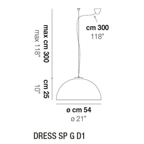 Подвесной светильник Vistosi Dress SP G D1 E27 BC CR