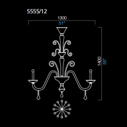 Люстра Barovier&amp;Toso Izmir 5555/12/CC