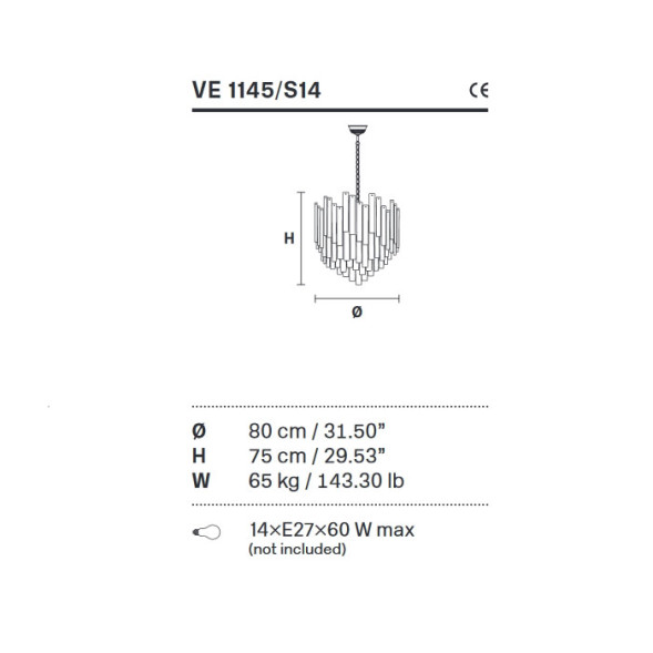 Подвесной светильник Masiero Graniglia VE 1145 S14