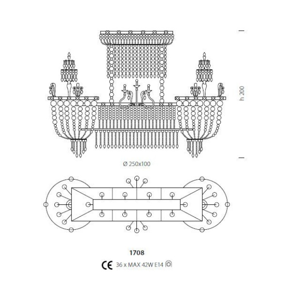 Подвесной светильник Sylcom Impero 1708 ARG CR