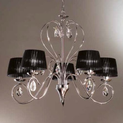 Люстра Orion Leuchten LU 1658/5 Chrom + 5 Schirm 4461 Schwarz