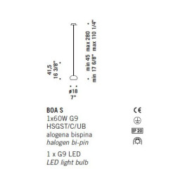 Подвесной светильник De Majo BOA S 0BOA00S12