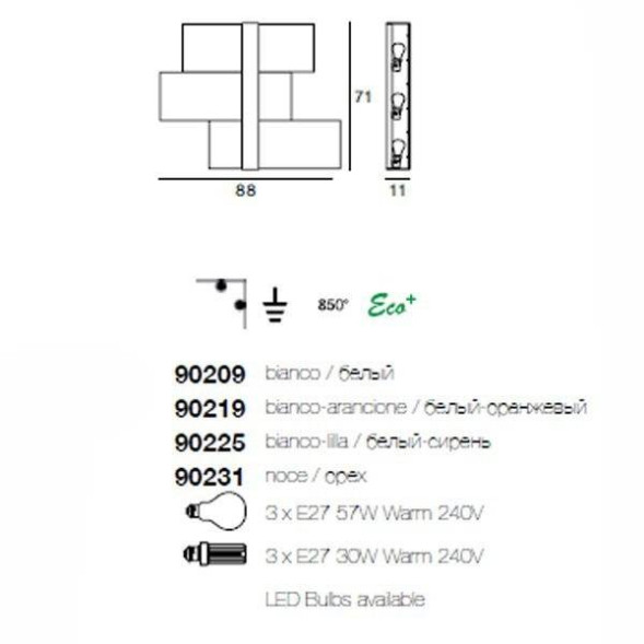 Настенно-потолочный светильник Linea Light Triad 90231