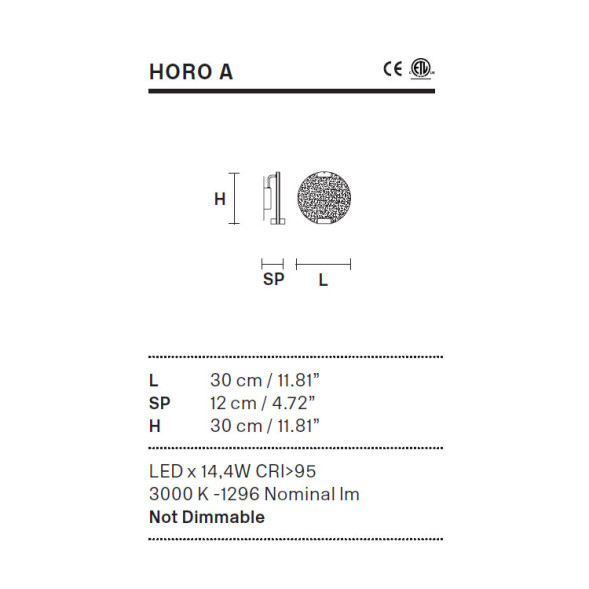 Настенный светильник Masiero HORO A G18 / RS