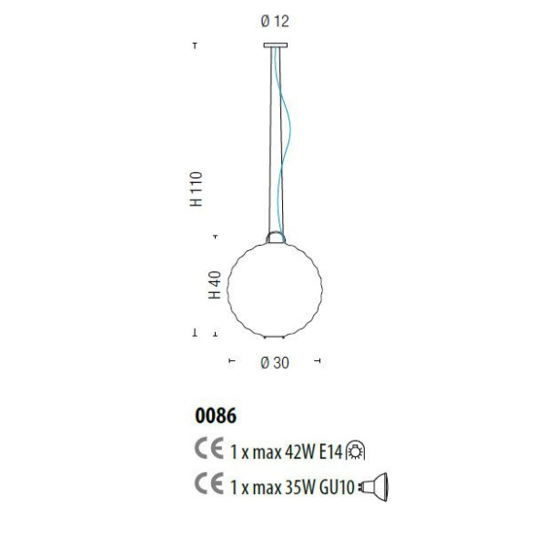 Подвесной светильник Sylcom Jupiter 0086 K CR