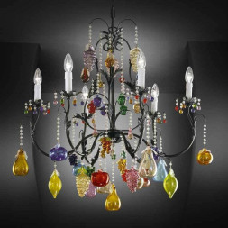Люстра Beby Group Fruit 106/6 Satin Black multi murano