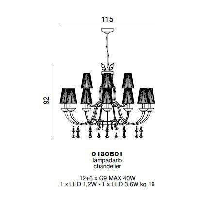 Люстра Beby Prestige 0180B01 Chrome 024 Half Cut Plaque
