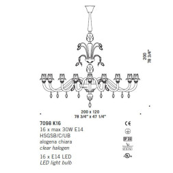 Люстра De Majo 7098 K16 070980K82