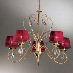Люстра Orion Leuchten LU 1658/5 Gold + 5 Schirm 4461 Bordeaux