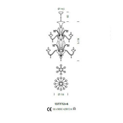 Люстра Sylcom Giustinian 1377/12+6 D FU.ORO