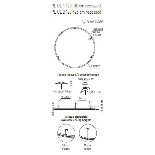 Настенный светильник Axo Light U-Light PL UL 2 120 h25 cm recessed RU IN