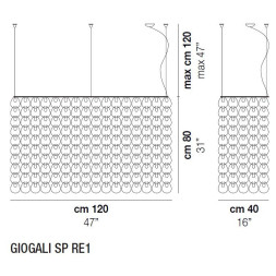 Подвесной светильник Vistosi Giogali SP RE1 E27 CR/TR CR