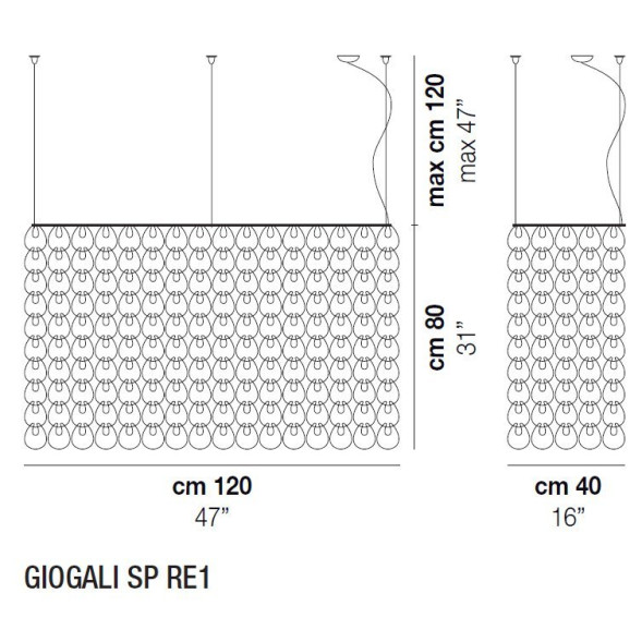 Подвесной светильник Vistosi Giogali SP RE1 E27 CR/TR CR