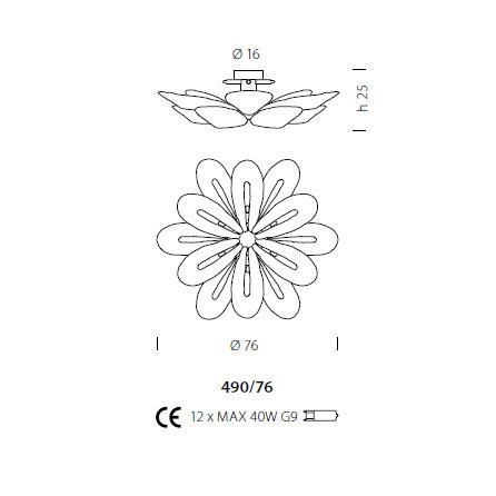 Потолочный светильник Sylcom Gabbiano 490/76 K DEN
