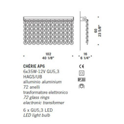 Настенный светильник De Majo CHERIE AP6 0CHER0A-6