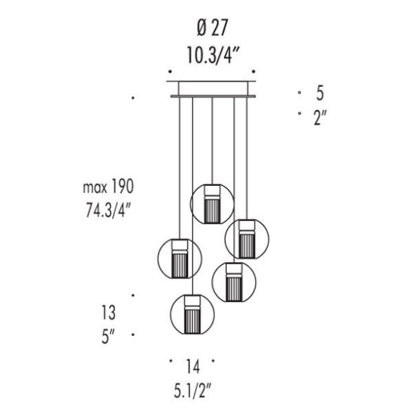 Подвесной светильник Leucos FAIRY S S R5 0003282