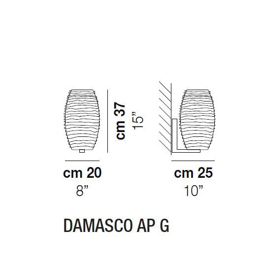 Бра Vistosi Damasco AP G E27 CR/TO NI