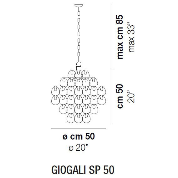 Подвесной светильник Vistosi Giogali SP 50 E27 NE BR
