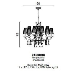 Люстра Beby Group Prestige 0180B08 Chrome 024 Half Cut Plaque