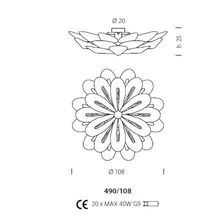 Потолочный светильник Sylcom Gabbiano 490/108 K FU