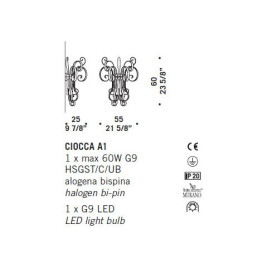 Настенный светильник De Majo CIOCCA A1 0CIOC0A01 white
