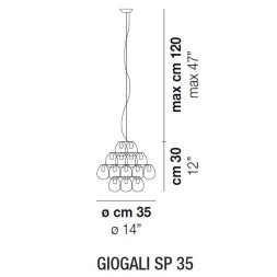 Подвесной светильник Vistosi Giogali SP 35 E27 CR/TR CR