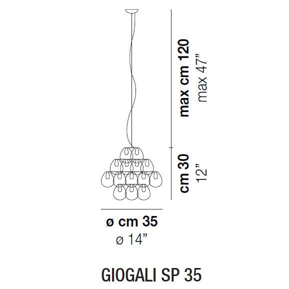 Подвесной светильник Vistosi Giogali SP 35 E27 CR/TR CR