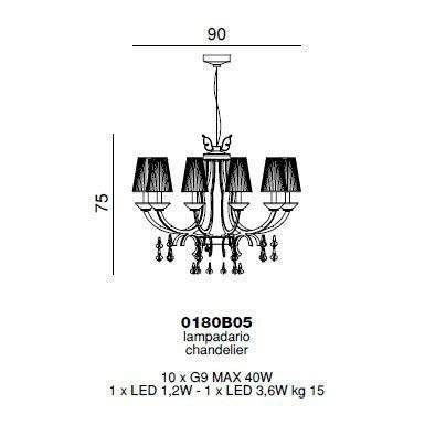Люстра Beby Group Prestige 0180B05 Light gold 024 Trasparent Half Cut Crystal