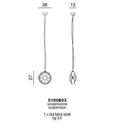 Подвесной светильник Beby Group Stone 5150E03 Chrome Turquoise