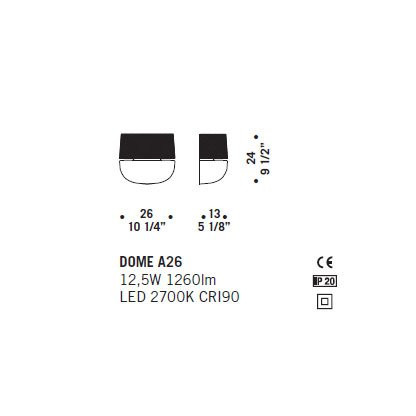 Настенный светильник De Majo DOME A26 0DOME0A20